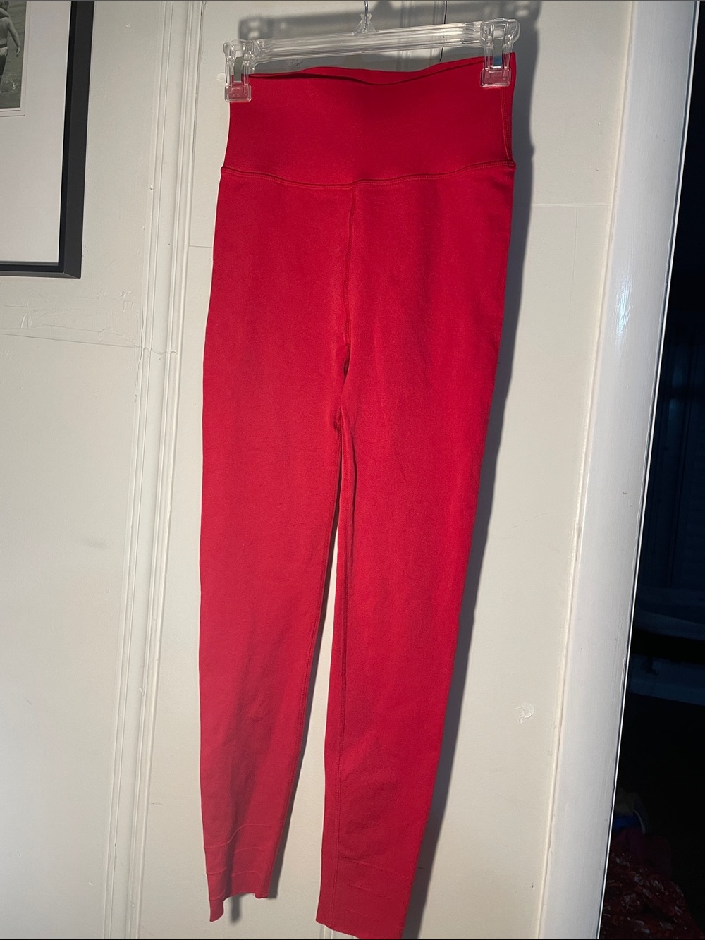 Fabletics SculptKnit Red High Rise Full Length Leggings